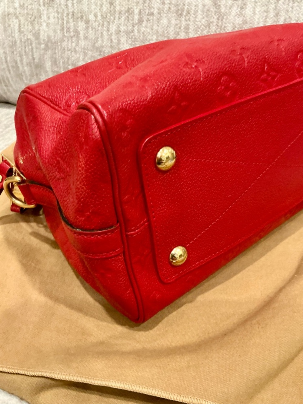 ✨💎Louis Vuitton💎✨Red Empriente Leather Speedy 25 Bandoulière - Picture 6 of 13